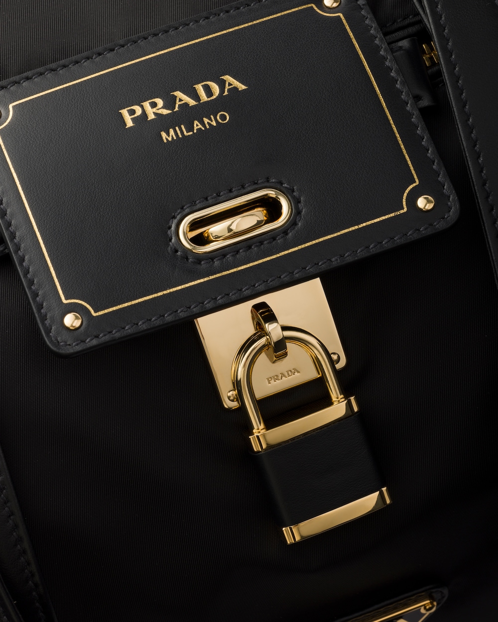 Large Re-Nylon Top-Handle Bag With Padlock - Image 4